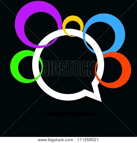 Speech Bubble Pointer Emty Circle Five Color