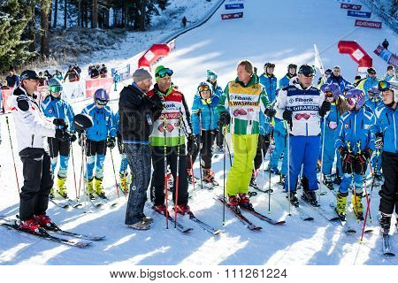 Open New Ski Season 2015-2016 In Bansko, Bulgaria. Marc Girardelli, Markus Wasmeier, Petar Popangelo