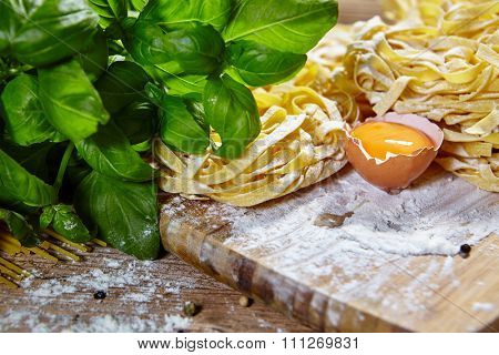 Ingredients for making fresh pasta