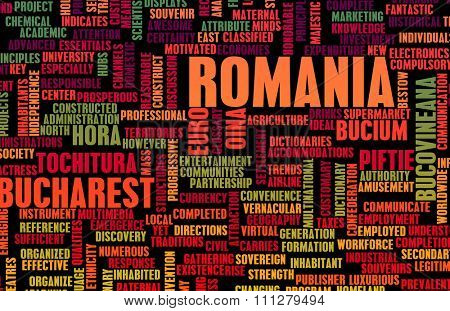 Romania as a Country Abstract Art Concept