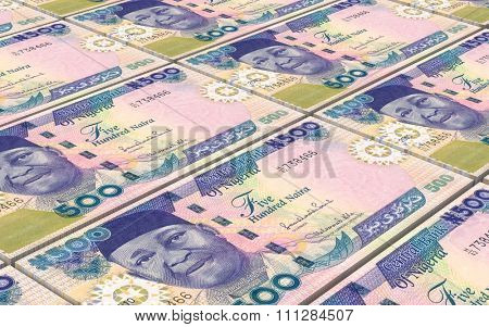Nigerian nairas bills stacks background. Computer generated 3D photo rendering.