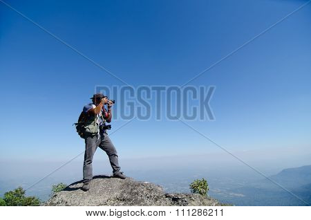 Tourists Taking Photos At Phu Luang Wildlife Sanctuary In Loei Province
