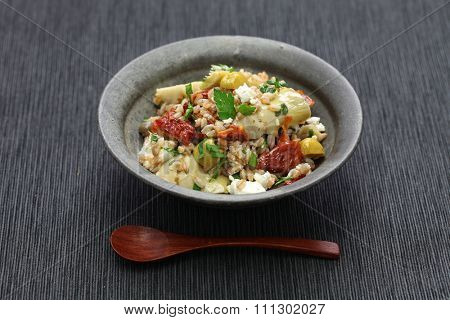 spelt salad, insalata di farro, italian cuisine
