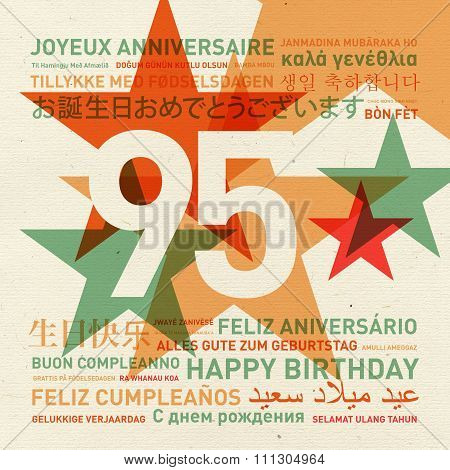 95Th Anniversary Happy Birthday Card From The World