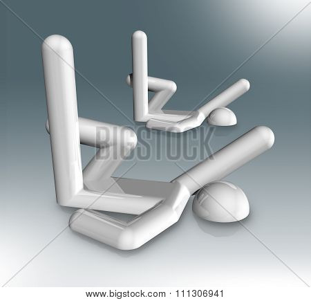 Synchronised Swimming 3D Symbol