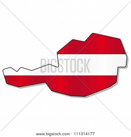 Austrian flag map