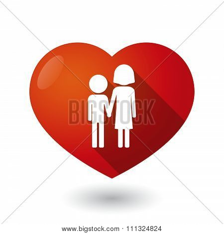 Isolated Red Heart With A Childhood Pictogram