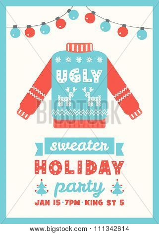 Ugly Sweater Holiday Party Invitation Card
