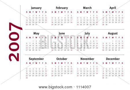 2007 Yearly Calendar Image & Photo (Free Trial) | Bigstock