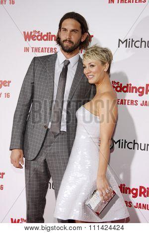 Kaley Cuoco-Sweeting and Ryan Sweeting at the Los Angeles premiere of 'The Wedding Ringer' held at the TCL Chinese Theatre in Los Angeles on Tuesday January 6, 2015.