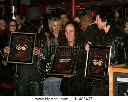 January 17, 2007. Slash, Ronnie James Dio and Terry Bozzio Inducted into Hollywood's RockWalk held at the Guitar Center Hollywood's RockWalk in Hollywood, California United States.