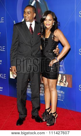 Bobbi Kristina Brown and Nick Gordon at the Los Angeles premiere of 