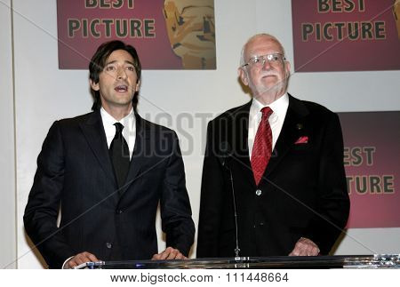 25 January 2005 - Beverly Hills - Adrien Brody and Frank Pierson. 77th Annual Acedemy Awards Nominations Announcement .at the AMPAS Theater.