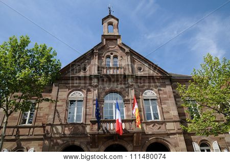 Facade Of The City Hall Of Kintzheim In Alsace