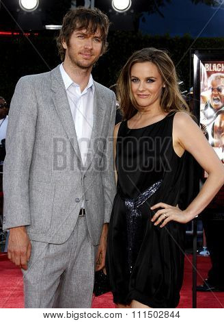 Alicia Silverstone and Christopher Jarecki at the Los Angeles premiere of 'Tropic Thunder' held at the Mann Village Theater in Westwood on August 11, 2008. 