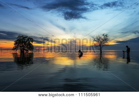 Beautiful sunrise above the sea
