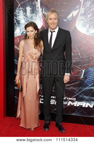 Rhys Ifans and Anna Friel at the Los Angeles premiere of 'The Amazing Spider-Man' held at the Regency Village Theatre in Westwood on June 28, 2012. 