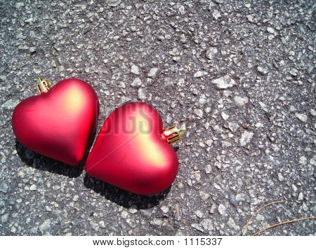 Primo piano dei due cuori d'amore