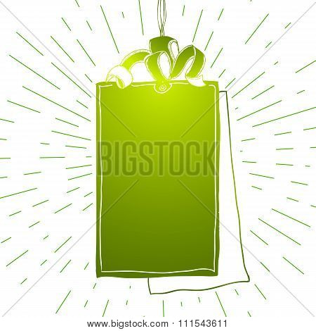 Empty Tag Green Icon Illustration