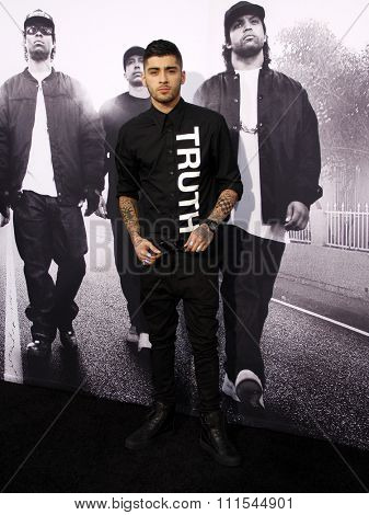 Zayn Malik at the Los Angeles premiere of 'Straight Outta Compton' held at the Microsoft Theatre in Los Angeles, USA on August 10, 2015. 
