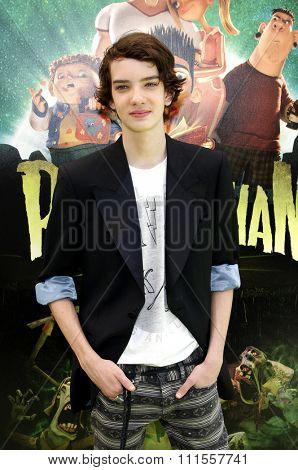Kodi Smit-McPhee at the Los Angeles premiere of 'ParaNorman' held at the Universal CityWalk in Universal City, USA on August 5, 2012.