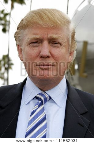 UNIVERSAL CITY, CA - MARCH 2006: Donald Trump kicks off the sixth season casting call search for The Apprentice held in the Universal Studios Hollywood, USA on March 10, 2006.