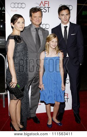 Colin Firth, Ginnifer Goodwin, Nicholas Hoult and Ryan Simpkins at the AFI FEST 2009 Screening of 'A Single Man' held at the Grauman's Chinese Theater in Hollywood, USA on November 5, 2009.