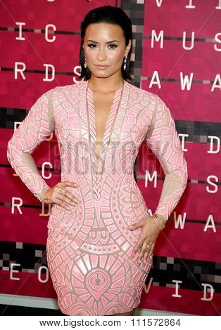LOS ANGELES, CA - AUGUST 30, 2015: Demi Lovato at the 2015 MTV Video Music Awards held at the Microsoft Theater in Los Angeles, USA on August 30, 2015.