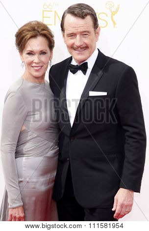 LOS ANGELES, CA - AUGUST 25, 2014: Bryan Cranston and Robin Dearden at the 66th Annual Primetime Emmy Awards held at the Nokia Theatre L.A. Live in Los Angeles, USA on August 25, 2014.
