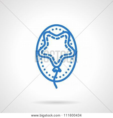 Star balloon blue linear vector icon