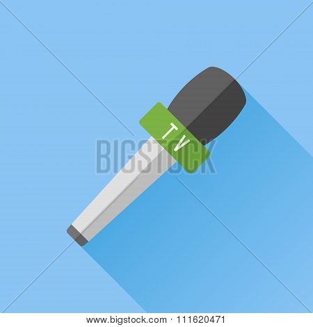 TV microphone flat icon