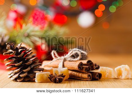 New Year Decoration On Table
