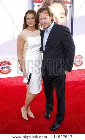 Chris Henchy and Brooke Shields at the Los Angeles premiere of 'The Campaign' held at the Grauman's Chinese Theatre in Hollywood, USA on August 2, 2012.