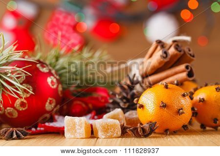 New Year Decoration On Table