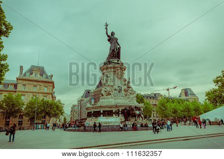 Marianne monument, Place de la Republique, Paris, France