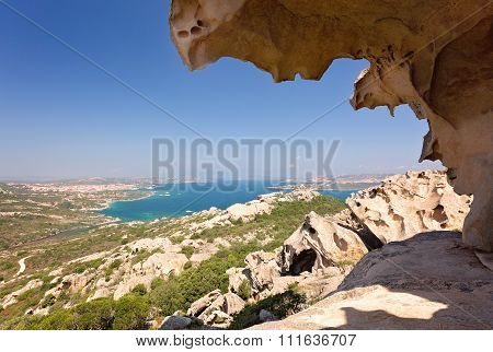 Capo D'orso Palau Sardinia Italy. View from Bear rock. East of the port of Palau you come upon the f