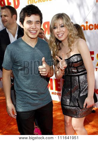 HOLLYWOOD, CALIFORNIA - September 11, 2010. Jennette McCurdy and David Archuleta at the Los Angeles premiere of 