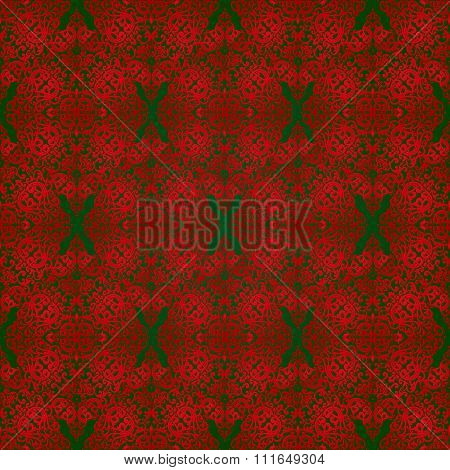 Vintage Seamless Pattern With Lacy Ornament.