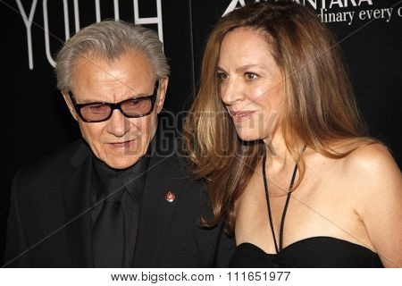 Daphna Kastner and Harvey Keitel at the Los Angeles premiere of 'Youth' held at the DGA Theatre in Hollywood, USA on November 17, 2015.