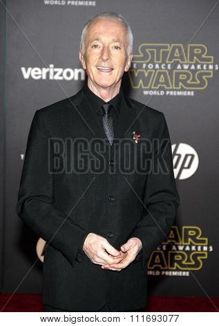Anthony Daniels at the World premiere of 'Star Wars: The Force Awakens' held at the TCL Chinese Theatre in Hollywood, USA on December 14, 2015.