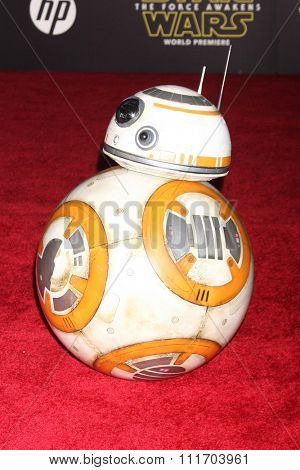 LOS ANGELES - DEC 14:  BB-8 at the Star Wars: The Force Awakens World Premiere at the Hollywood & Highland on December 14, 2015 in Los Angeles, CA
