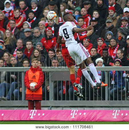 MUNICH, GERMANY - DECEMBER 12 2015:  during the Bundesliga match between Bayern Muenchen and FC Ingolstadt, on December 12, 2015 in Munich, Germany. 
