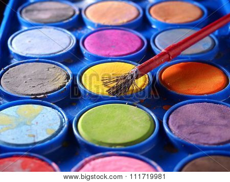 Pallette of water colors
