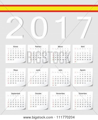 Spanish 2017 Calendar