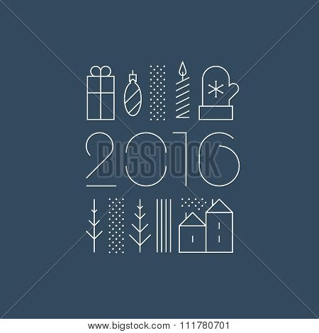 New Year collage for a greeting card or window dressing