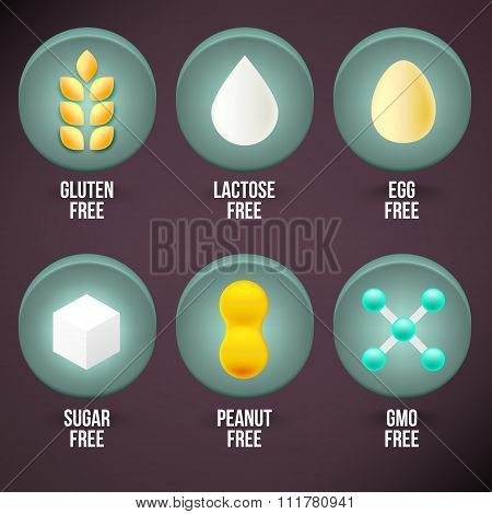 Set Of Food Dietary Labels