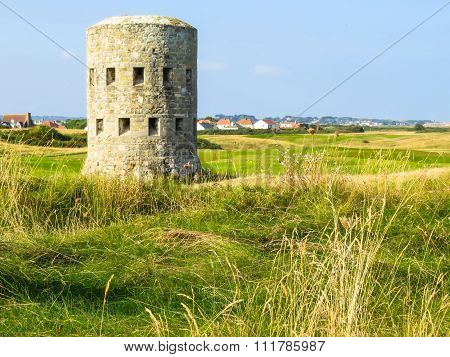 Ancient watchtower on the Guernsey island