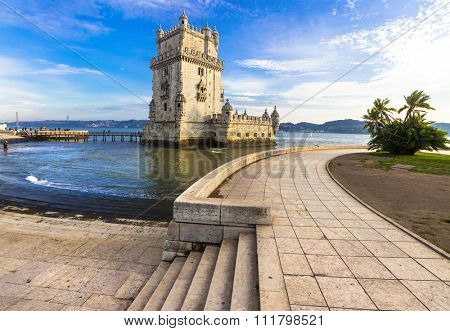 Torre of Belem - famous landmark of Lisbon, Portugal
