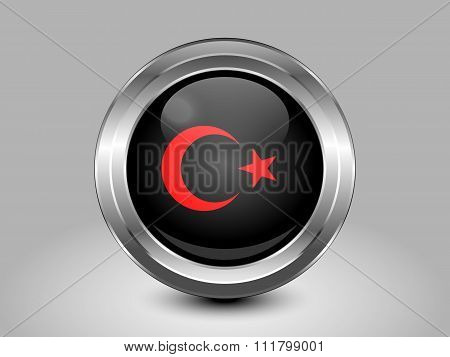 Turkey Variant Flag. Metal Round Icon