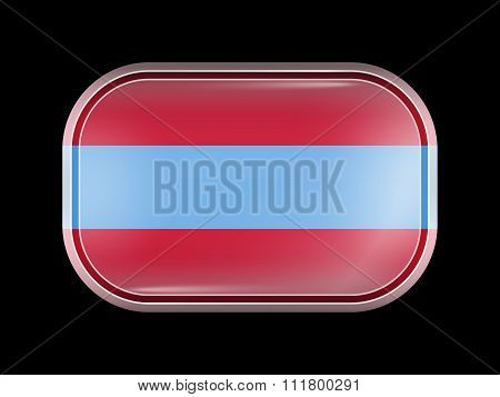 Ottoman Empire Variant Flag. Rectangular Shape With Rounded Corners
